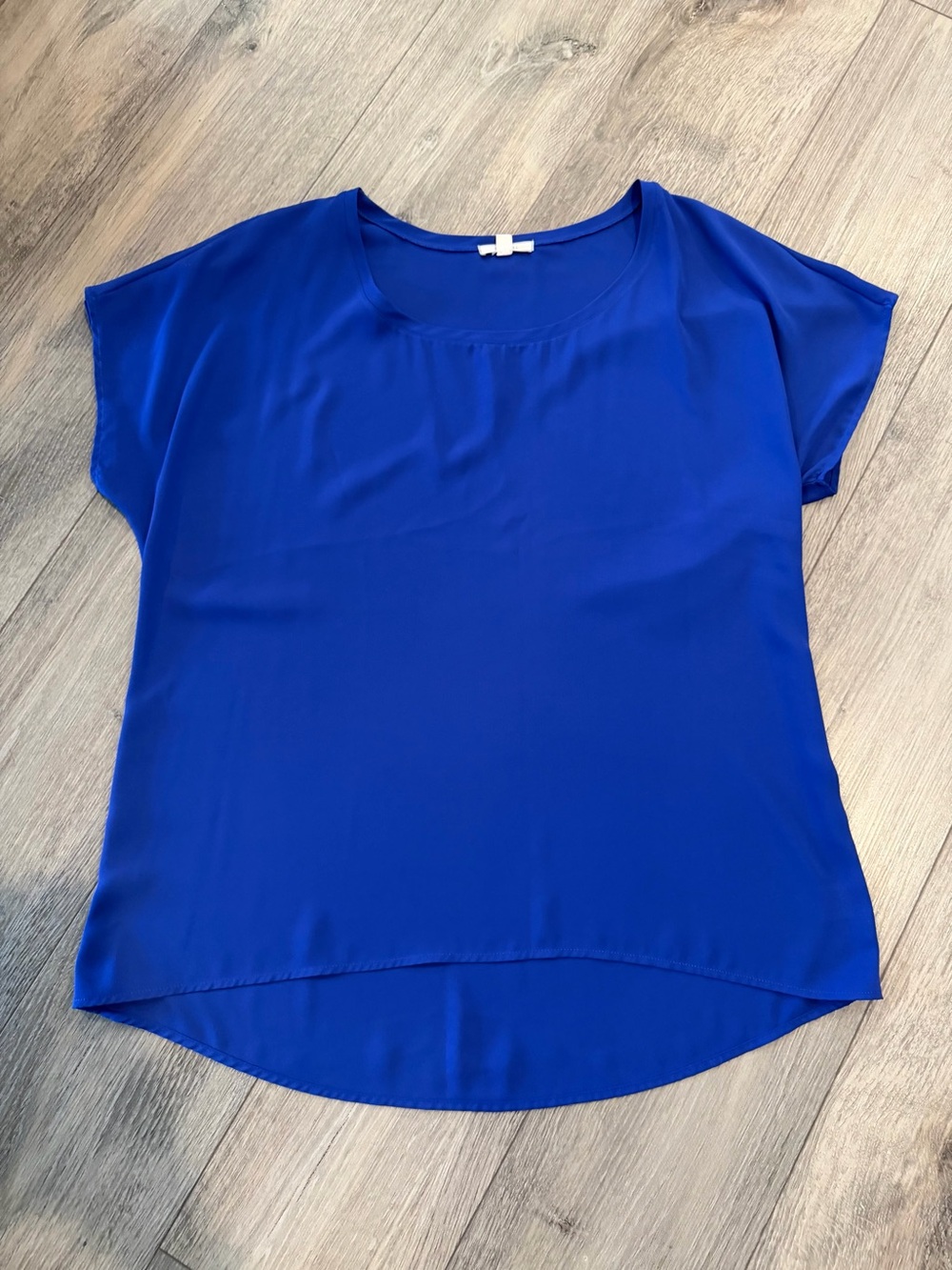 Pleione Short Sleeve Scoop Neck Blouse - Royal Blue